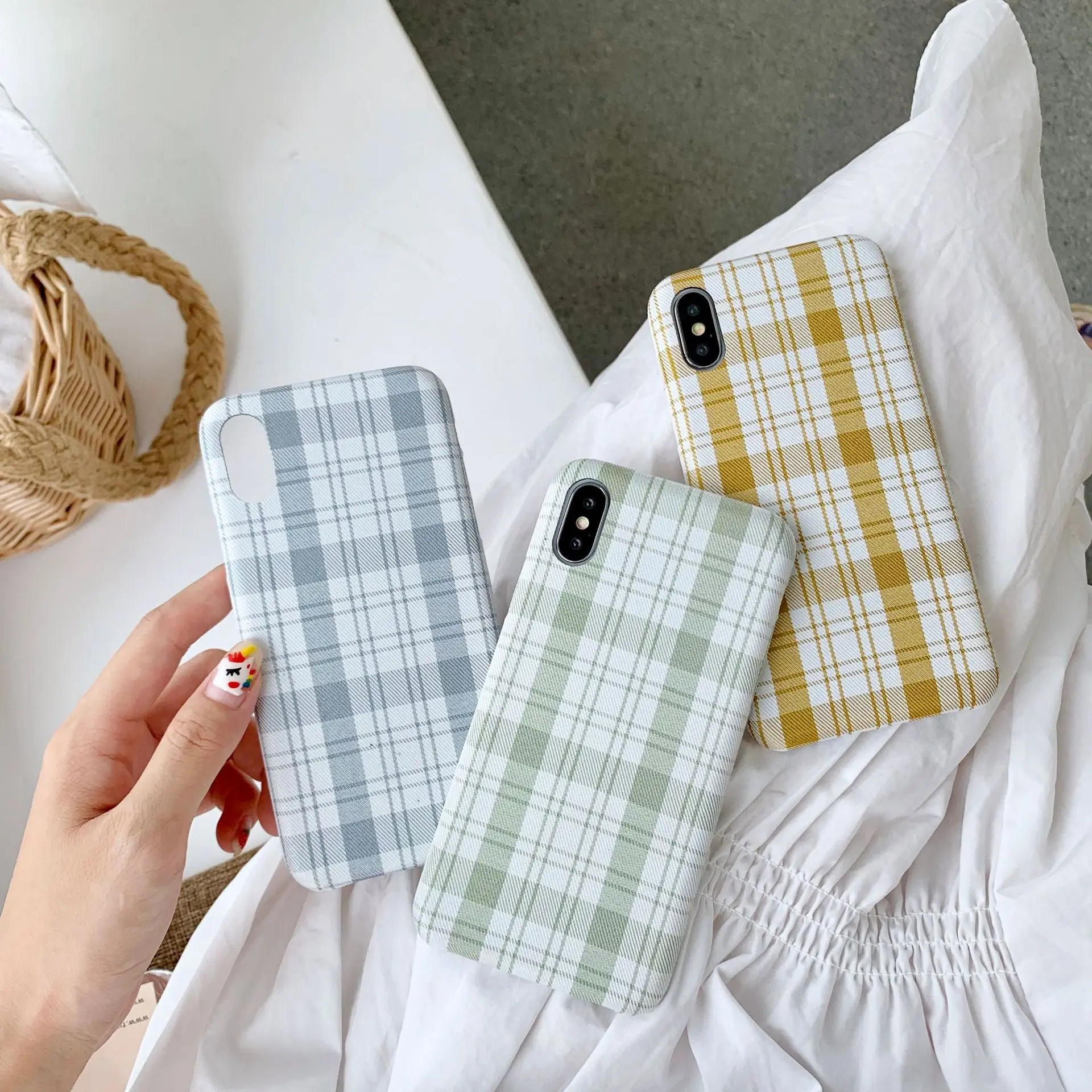 Простой белый сетчатый зимний чехол для телефона iPhone XR XS Max 6 6S 7 8 Plus X мягкая