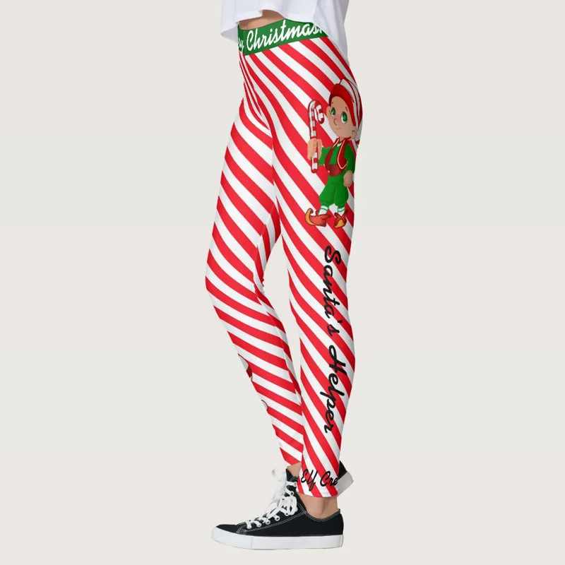 

Christmas Sexy Striped Digital Printing Tights, Comfortable Feet Pants, High Waist Tights, Leggings, Yoga Pants