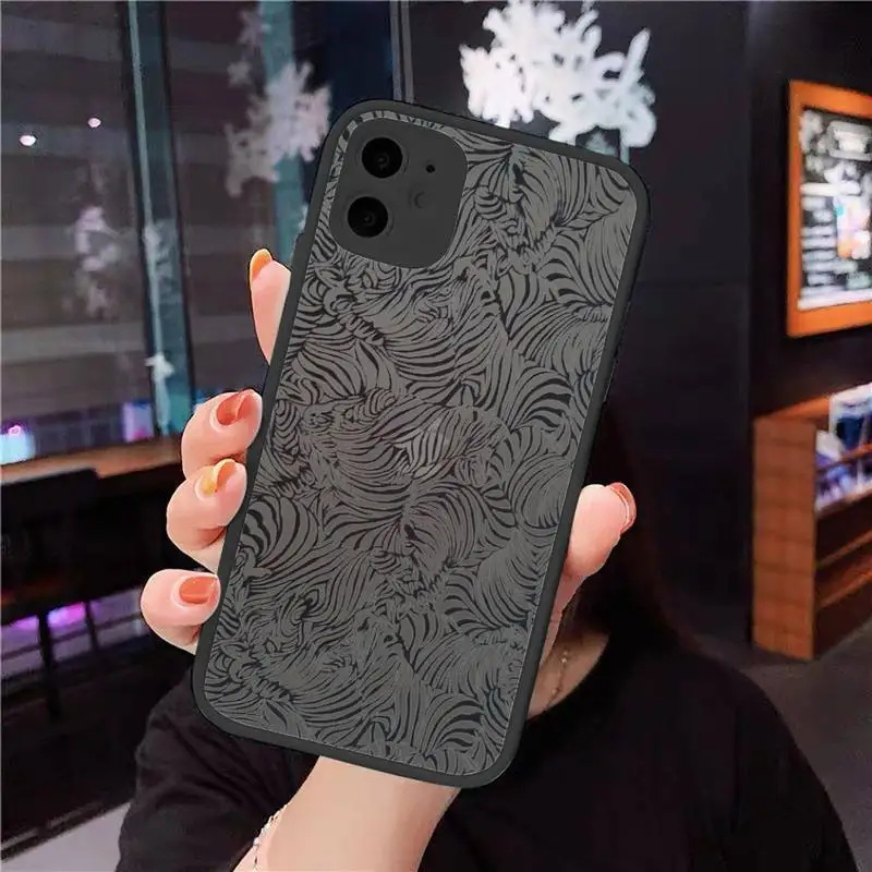 

zebra stripes pattern Animal printing Phone Cases Matte Transparent for iPhone 7 8 11 12 s mini pro X XS XR MAX Plus cover funda
