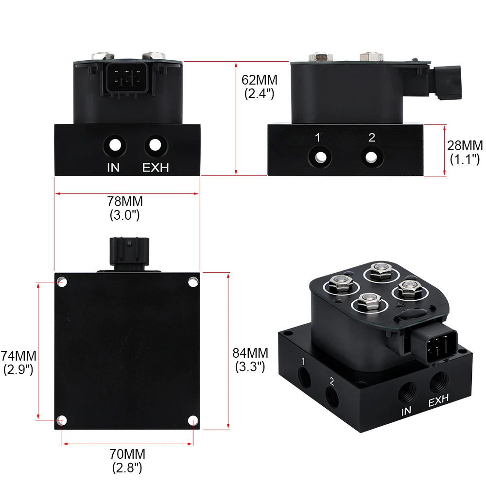 

12v Solenoid Valve Air ride Suspension manifold valve ,Pneumatic shock absorber VU2 solenoid valve set Free Shipping