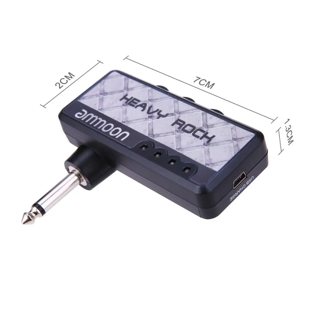 ammoon elektrische gitarre verstärker amp mini kopfhörer amp gebaut in verzerrung wirkung mini elektrische gitarre stecker kopfhörer ve