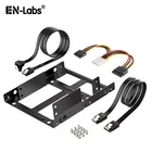 Разветвитель данных и Molex, 50 см, SATA 3, кабель адаптера питания с 2x2,5 SSD на 3,5 дюйма, Монтажный кронштейн для внутреннего отсека жесткого диска, металлический