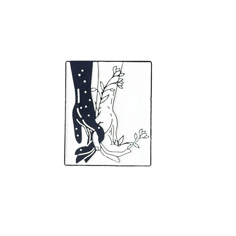 XEDZ ретро черно-белые комиксы эмалированная заколка ручной работы цветок