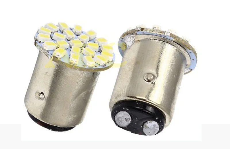 Светодиодный стоп сигнал для автомобиля 100 шт. S25 P21/5 Вт 1157 BAY15D 22 SMD 1206 3020 22SMD
