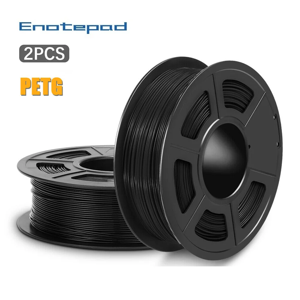 

Enotepad PETG 3D Printer Filament Combo 2Rolls/Set 1.75mm Hot Sale Black Color PETG 3D Filament Consumables 1KG/2.2LBS