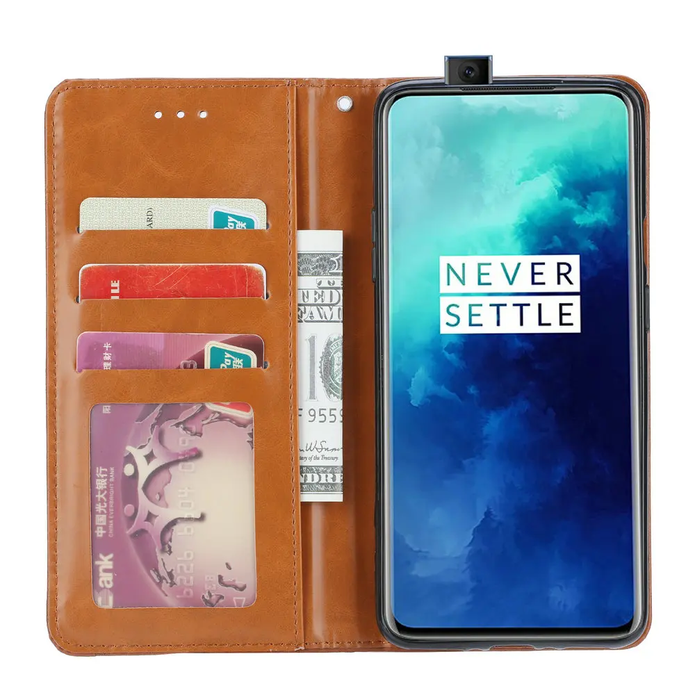 Роскошный чехол для Oneplus 7 T Pro One Plus T7 откидной Чехол-бумажник с отделениями карт