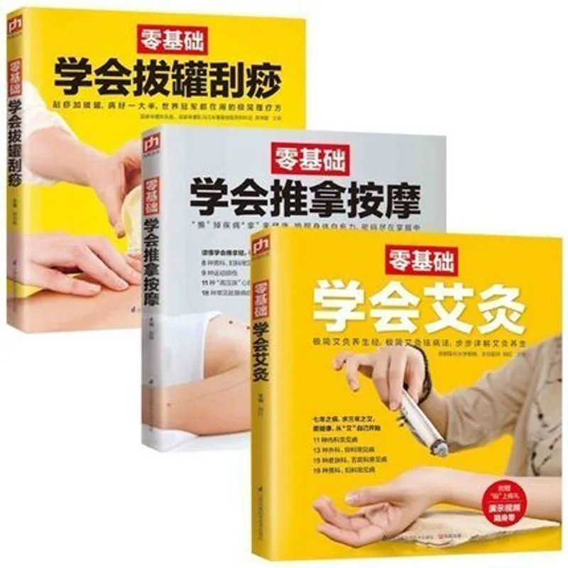 

New Zero Foundation Learning Moxibustion Tui Na Gua Sha book Nearly 60 common diseases easily treated with moxibustion Livros