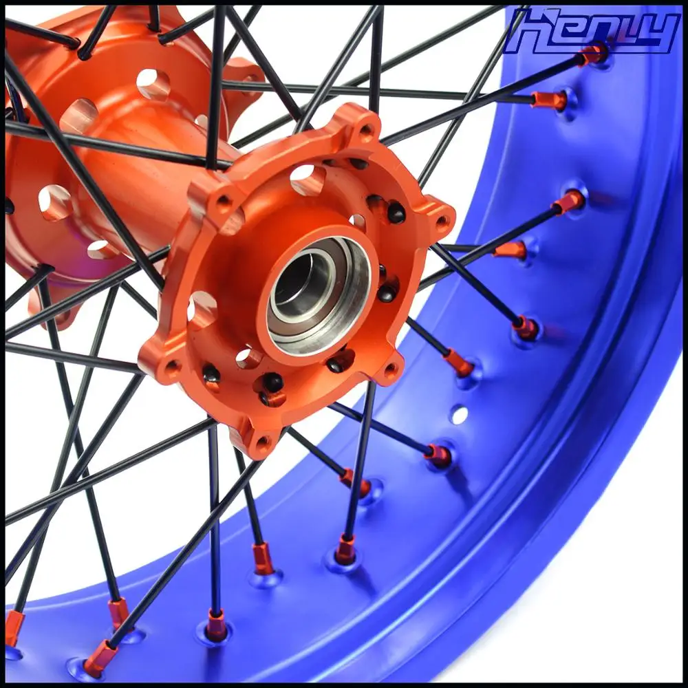 3 5/4 25 Supermoto Wheels Supermotard Rim Набор для KTM SX SXF EXC EXCF XC XCW XCF 125 530 2003 2019 оранжевая ниппельная