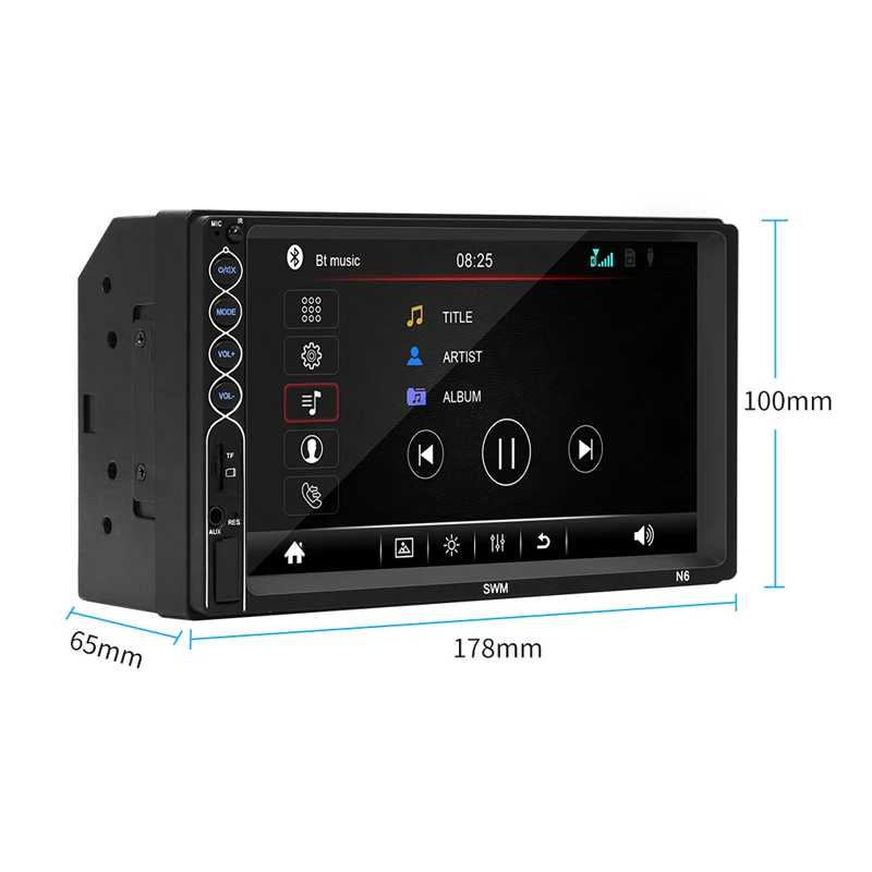 Высокое разрешение Bluetooth мультимедийный плеер Автомобильный стерео MP5 USB TF FM