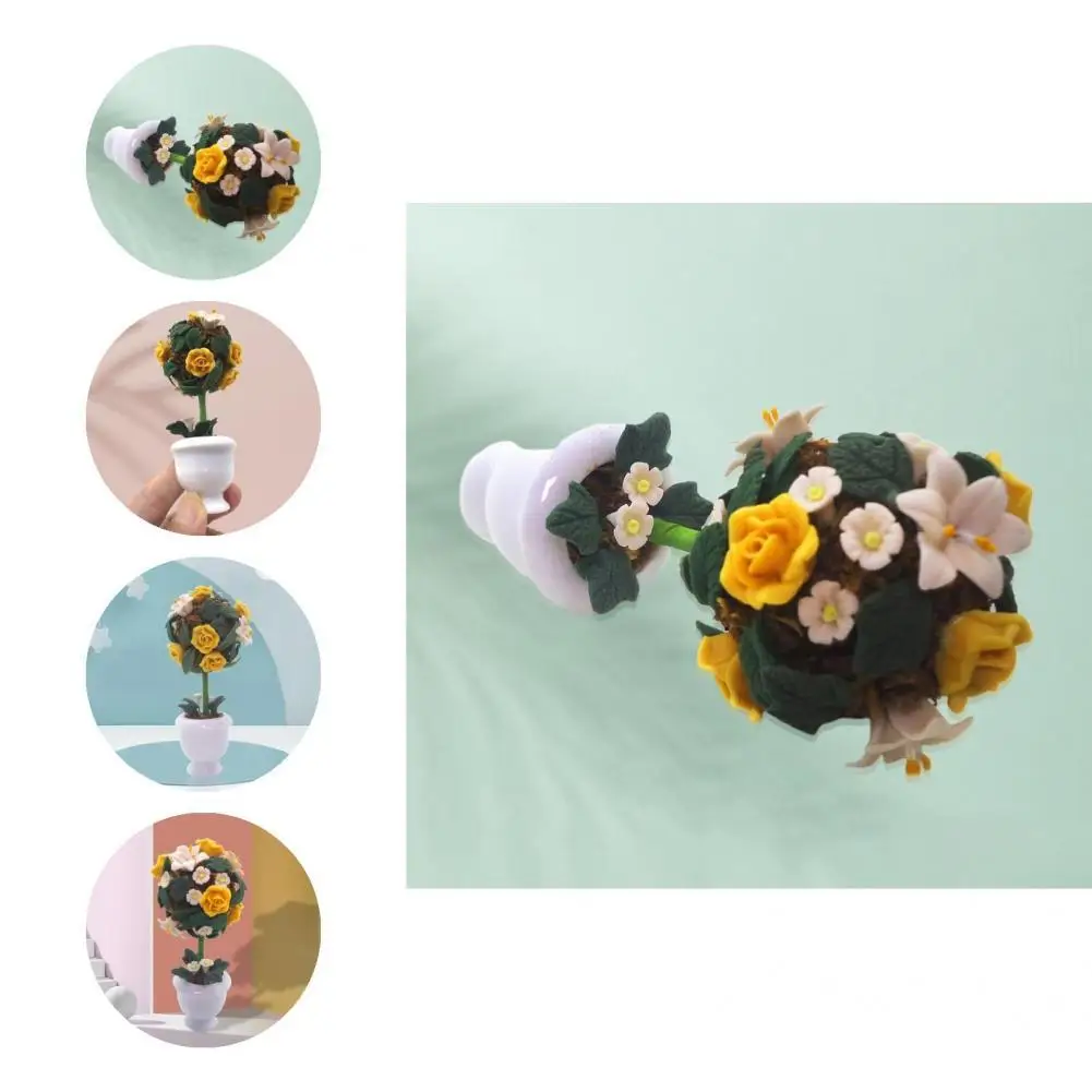 

Милый мини-цветок гортензии из искусственной глины, модель горшечных растений, цветок для кукольного домика для ролевых игр