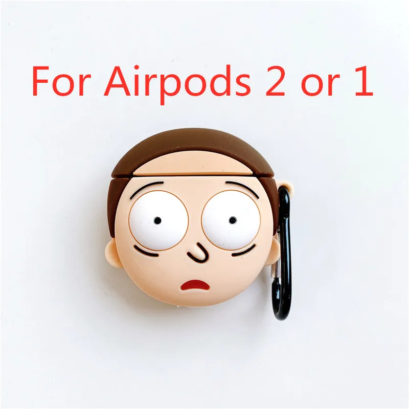 2 for Airpod1or2 Беспроводные bluetooth-наушники с изображением Рика и Морти, милый 3D чехол для Apple AirPods, силиконовый чехол для зарядки - Цвет: 2 for Airpod1or2