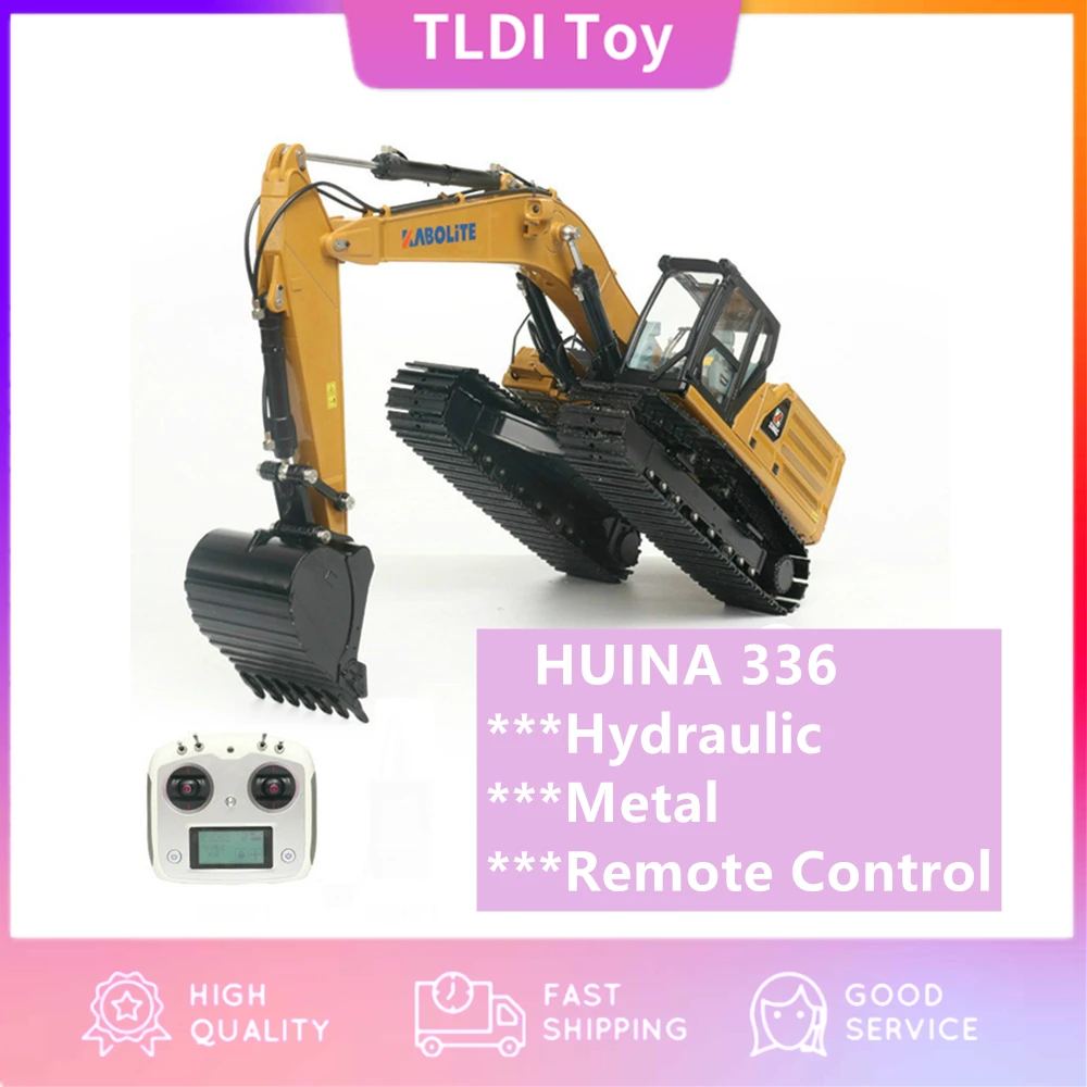 

HUINA 336 1/16 RC Truck 15 Channel RC Excavator Hydraulic Metal Car Caterpillar Tractor Model Engineering Car Toys Boys Gifts