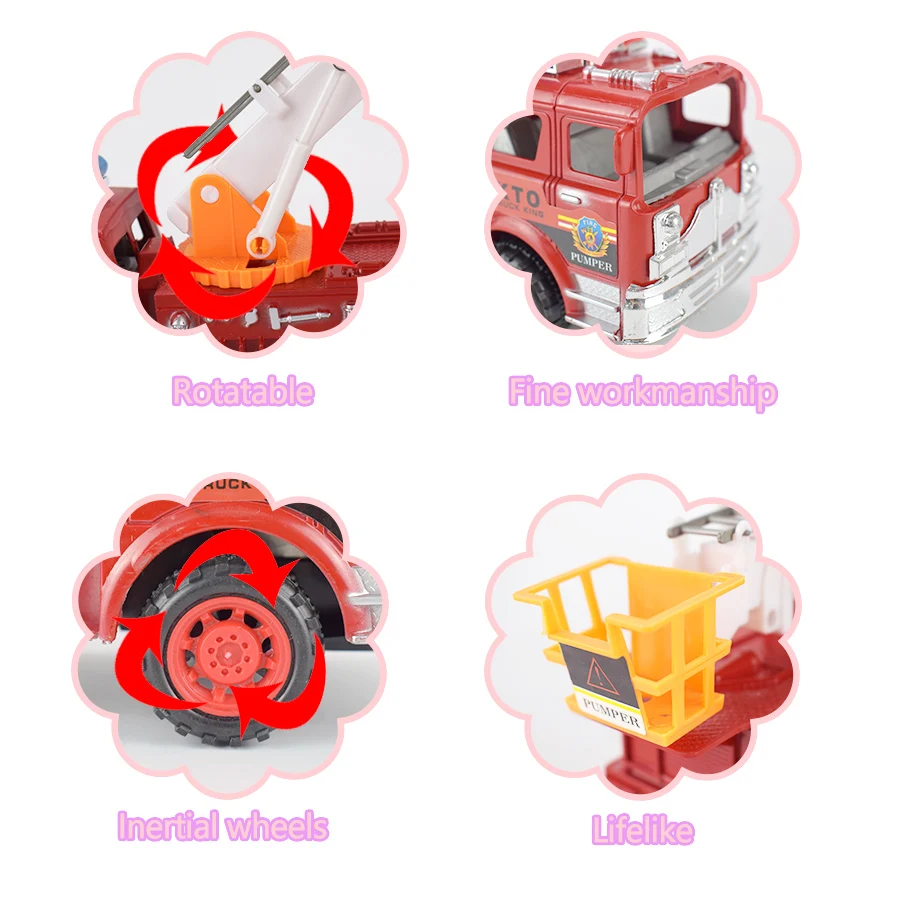 Инерционная модель пожарного грузовика игрушка для детей моделирование