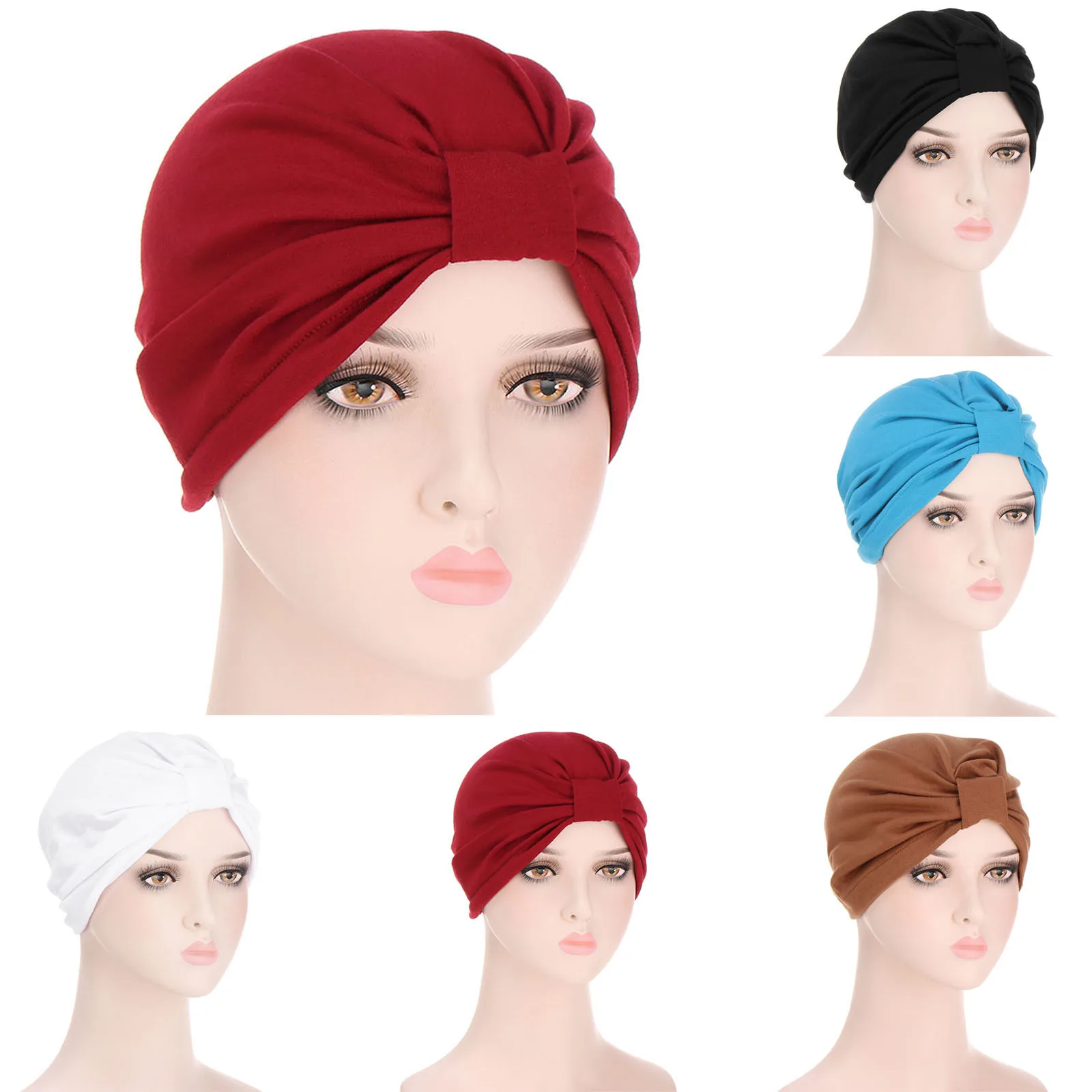 

Женская мусульманская Кепка-тюрбан, Кепка для рака, Кепка для химиотерапии, головной платок, накидка на шарф, кепка для рака, пациента, аксес...