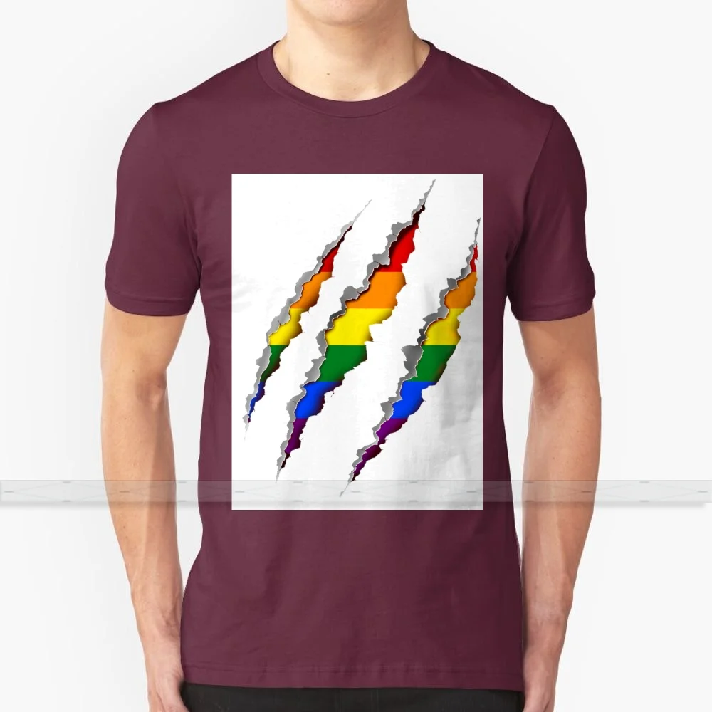 

Rainbow Claw Scratches - T Shirt Design T - Shirt Men'S Women'S Summer 100% Cotton Tees Newest Top Popular T Shirts Scratch Claw