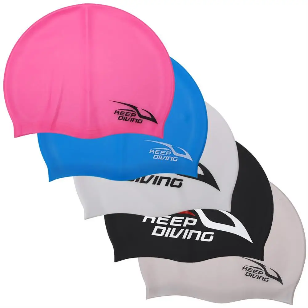 Шапочка для плавания взрослых и детей эластичная силиконовая шапочка бассейна
