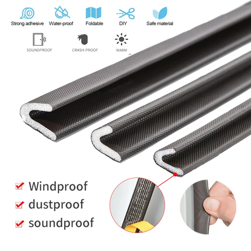 

6M Pu Foam V Type Self Adhesive Door Window Sealing Strip Soundproof Acoustic Seal Weather Stripping Gap Filler Window Hardware