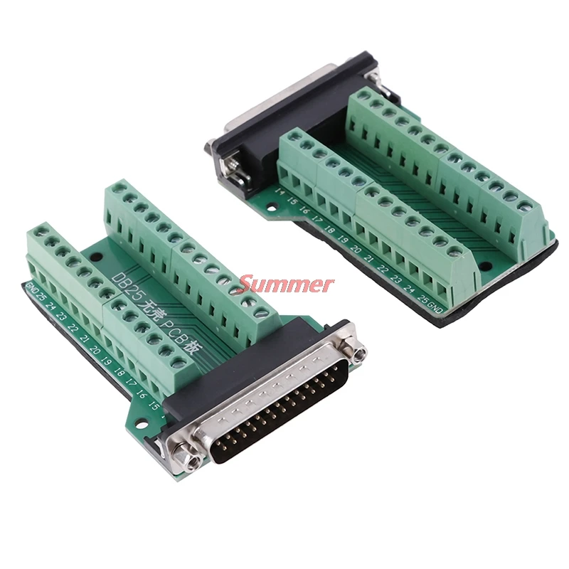 Практичный DB25 D-SUB женский 25Pin Plug Breakout печатной платы 2 ряда терминалы инструменты