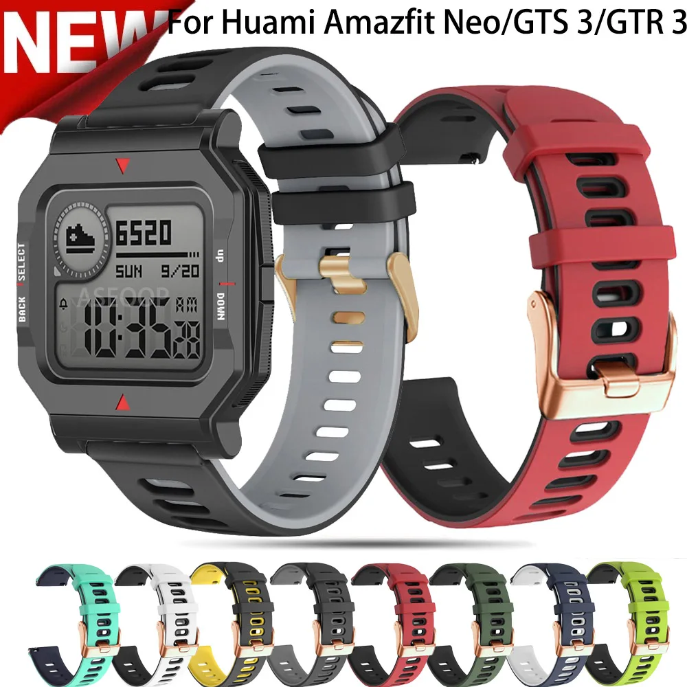 

For Huami Amazfit GTR 47/42/Neo/GTS 3/Bip S Strap Sport Silicone Bracelet Wristband Replacement Smartwatch For Haylou Solar LS05