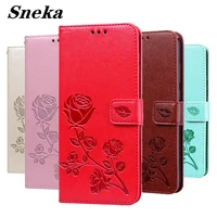 leather wallet case for huawei y8s y8p y7p y5p y6p p40 pro p30 p20 honor 10 lite 30 8c 9a 20 y6 2019 rose flower flip phone bag