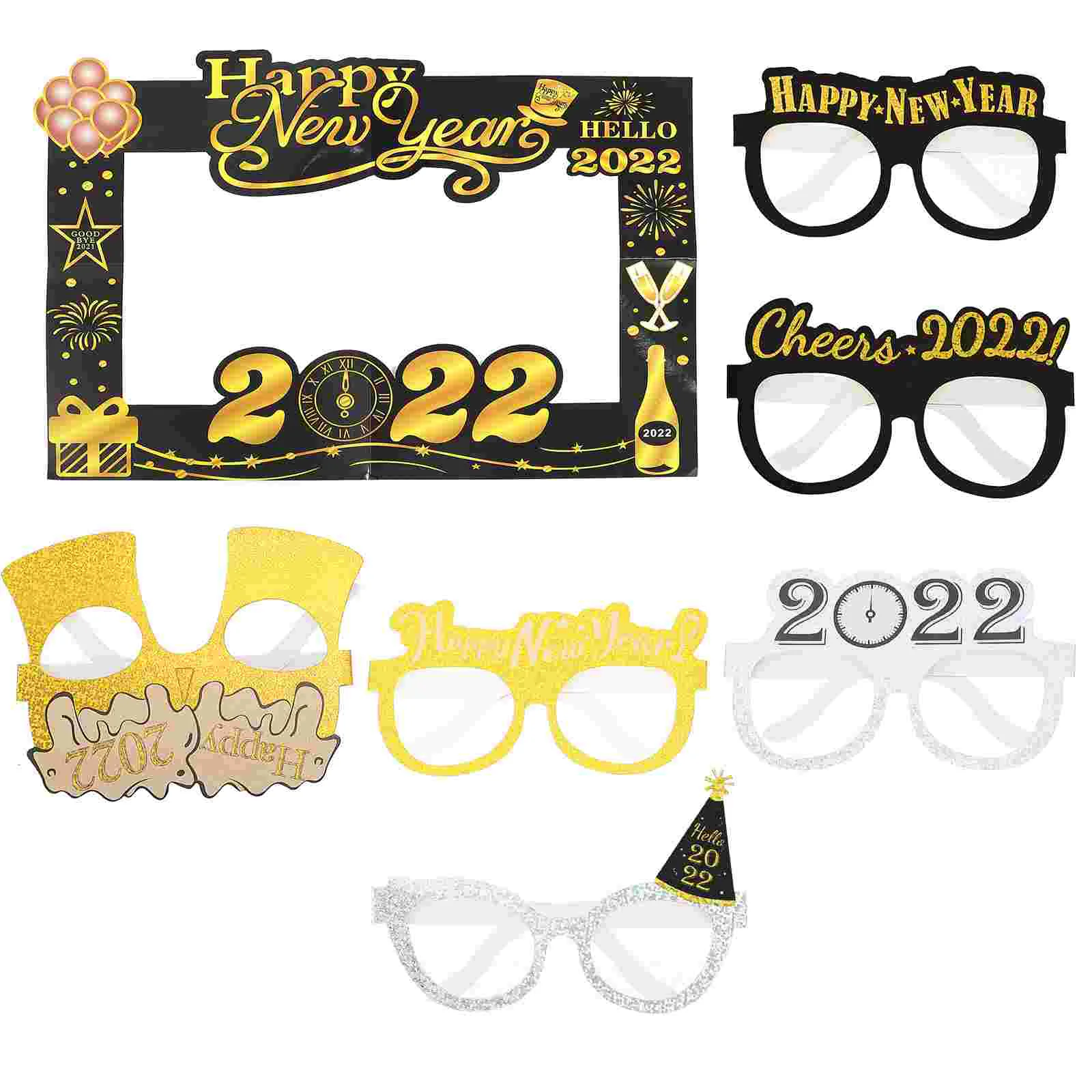 

1 Набор новогодних декоративных очков, очков для выпускного вечера, фоторамка, реквизит для новогодней поставки