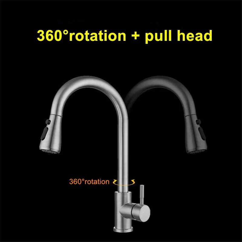 Новый выдвижной кухонный кран 3 вида смеситель из нержавеющей стали для горячей и