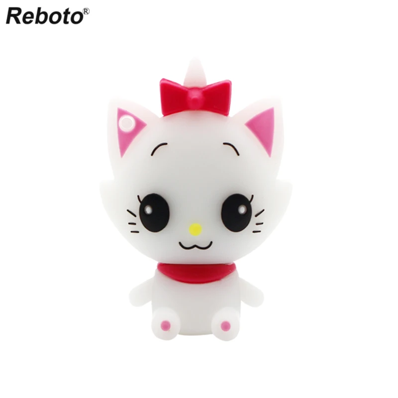 Мультфильм USB Pendrive 4 ГБ 8 16 32 64 флэш диск милый Neko Белый Кот Мини Портативная карта