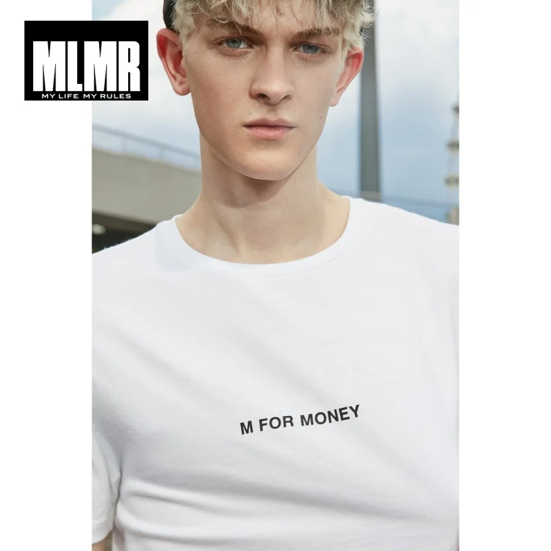 MLMR Мужская футболка из хлопка, футболка с буквенным принтом, JackJones, бренд, мужская одежда 219101534
