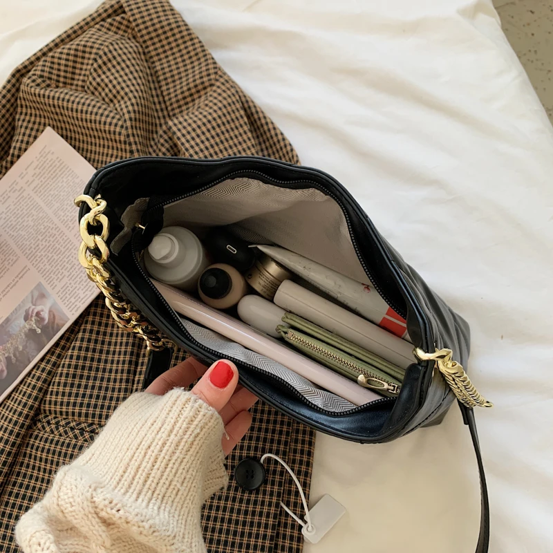 

Rhombic Pattern Chain Square Bag 2020 New Women Classic PU Diagonal Handbag Elegant Female High-quality Leather Shoulder Bag Asc