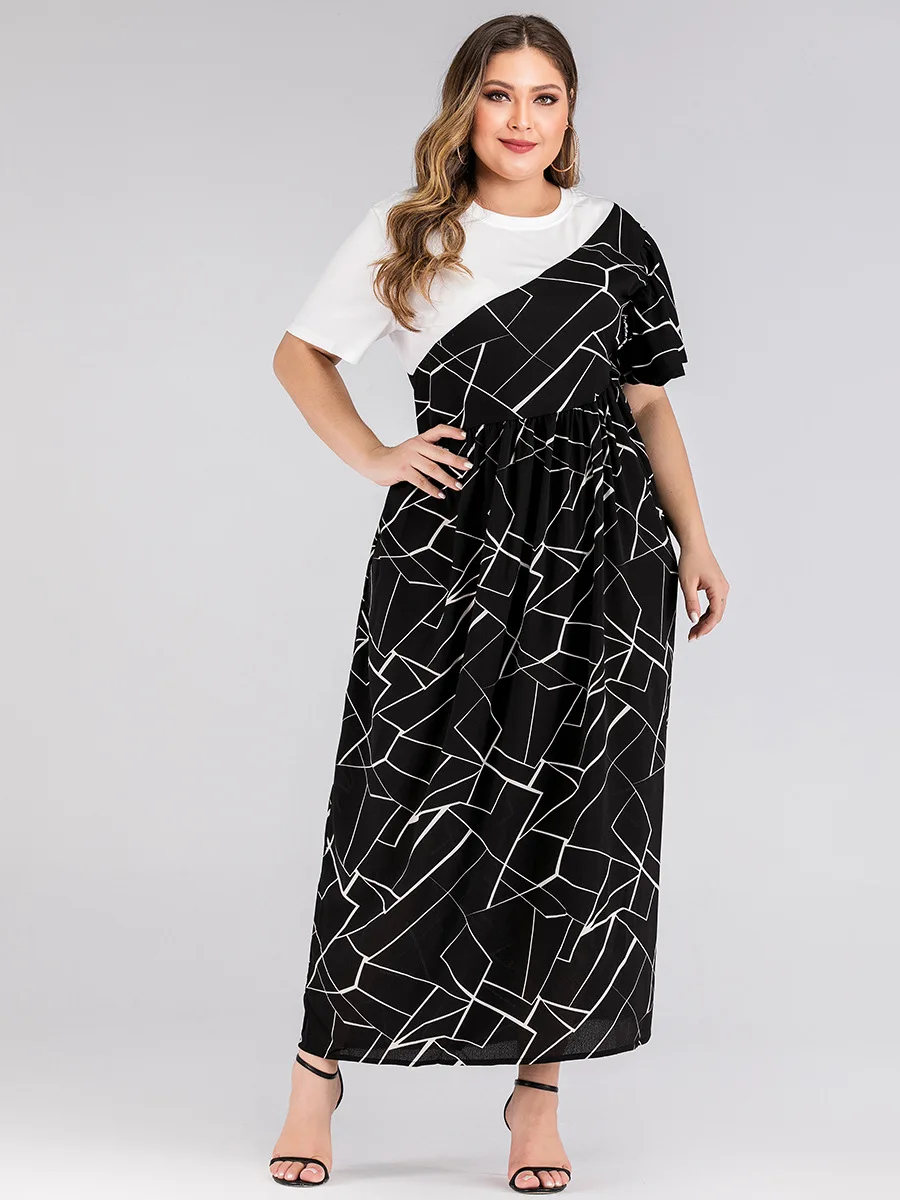 2021 летнее платье размера плюс длинное для женщин большой повседневные свободные