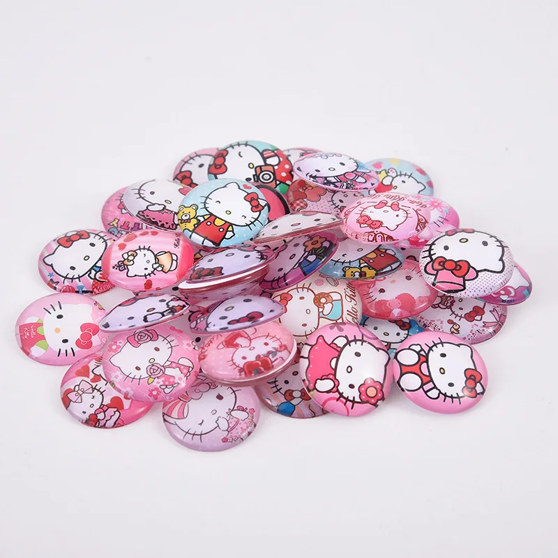 25PC  Cartoon Cat Crystal Glass Patch Cabochon Blank Base Pendant Gemstone DIY Jewelry Accessories Girl Jewelry Making