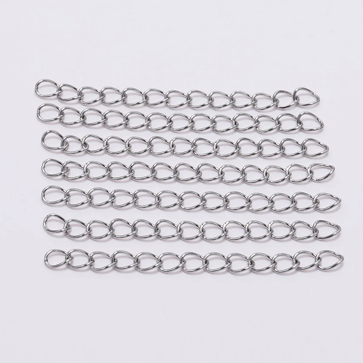 50Pcs/lot 5 7cm Stainless steel Bulk Necklace Extension Chain Tail Extender For Jewelry Making Supplies Bracelet Chains Findings | Украшения