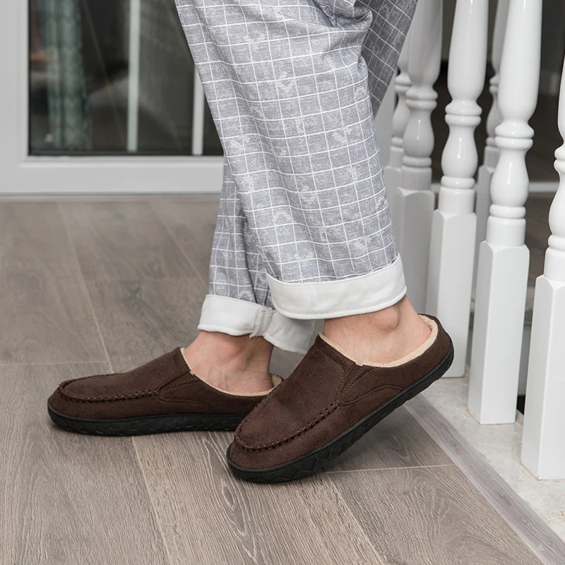 men slippers memory foam slippers home new winter non slip male house shoes stripe couple casual indoor plush shoes big size 50 free global shipping