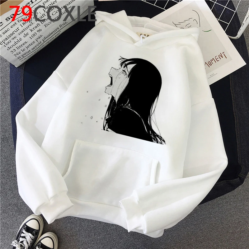 Tearful Girl Anime hoodies female Ulzzang harajuku Korea grunge female sweatshirts clothing grunge Oversized