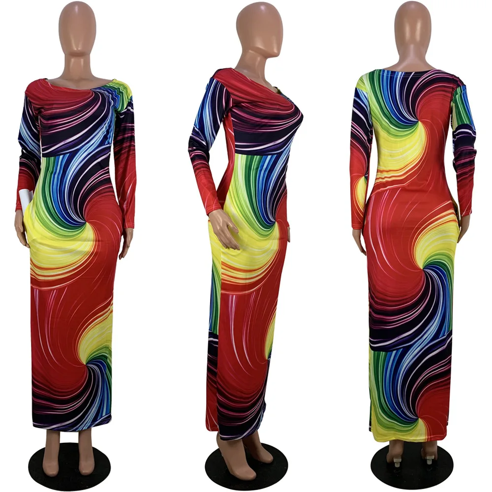 Длинное платье для женщин вечерние платья осень 2019 Женское Платье макси с