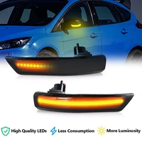 2pcs dynamic amber led side rearview mirror turn signal sequential flashing repeater lights for ford focus mk2 mk3 mondeo mk4
