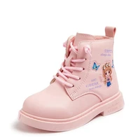 girls boots spring fall kids martin boots childrens short botas pu leather waterproof martin bottes little baby shoes outwear