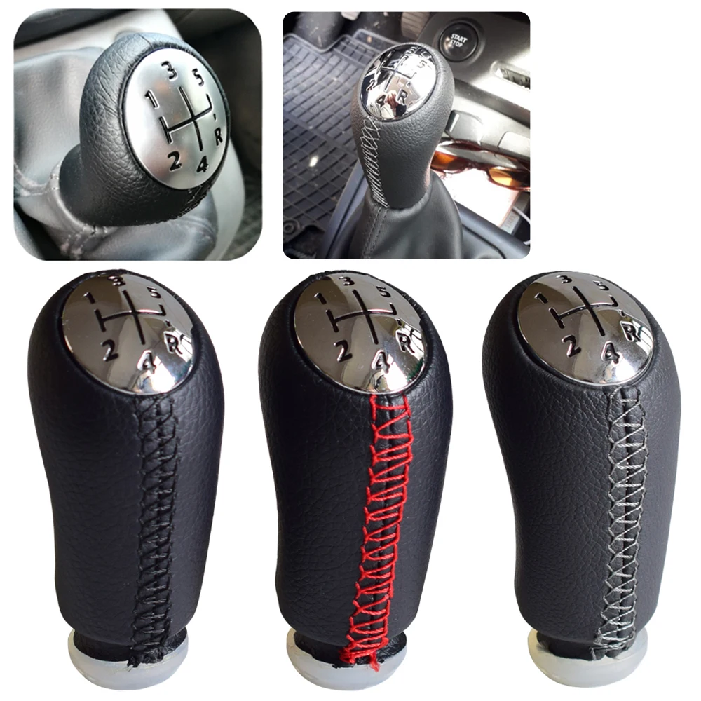 

Leather Gloss Matt Cap 5 Speed Car Gear Shift Knob Stick For Renault Megane II 2002-2009