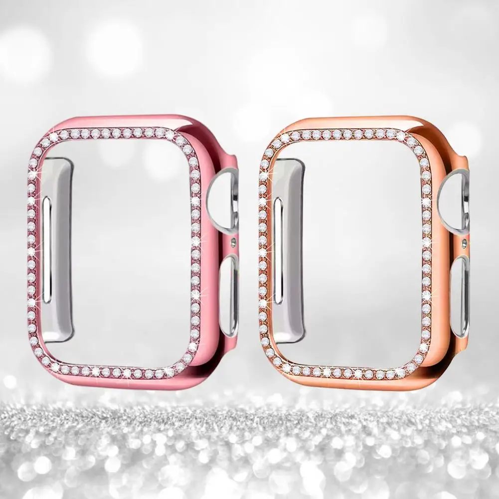 Новинка 2021 защитный чехол с инкрустированными бриллиантами для Apple Watch 4/5/6/SE