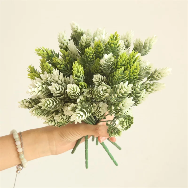 7 ветвей зеленые искусственные растения для садовых кустов искусственная трава