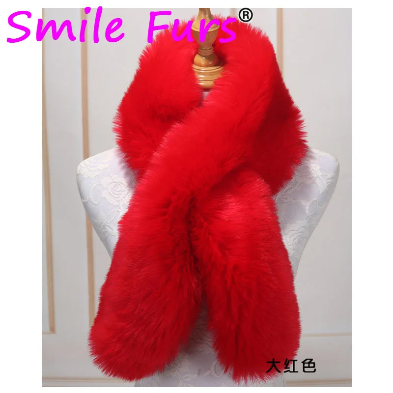 2021 шаль из искусственного лисьего меха пушистый меховой шарф воротник 118*19 см