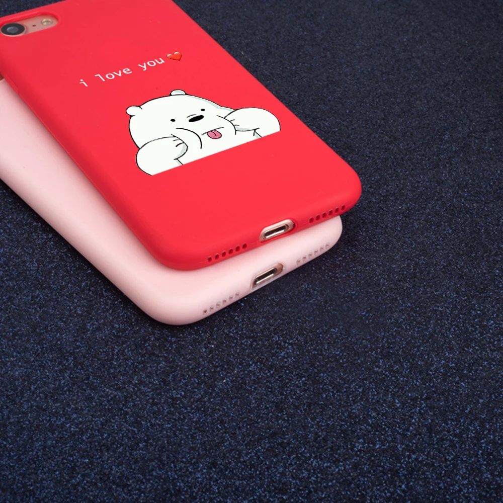 

Cute Funny Panda bear Phone Case for iPhone 8 7 6 6S Plus X 5S SE XR 11 12 Pro mini pro XS MAX Matte Candy Silicone cover Cases
