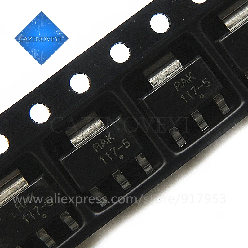 

10pcs/lot NCP1117ST50T3G NCP1117 1117-5 SOT-223 5V new original In Stock