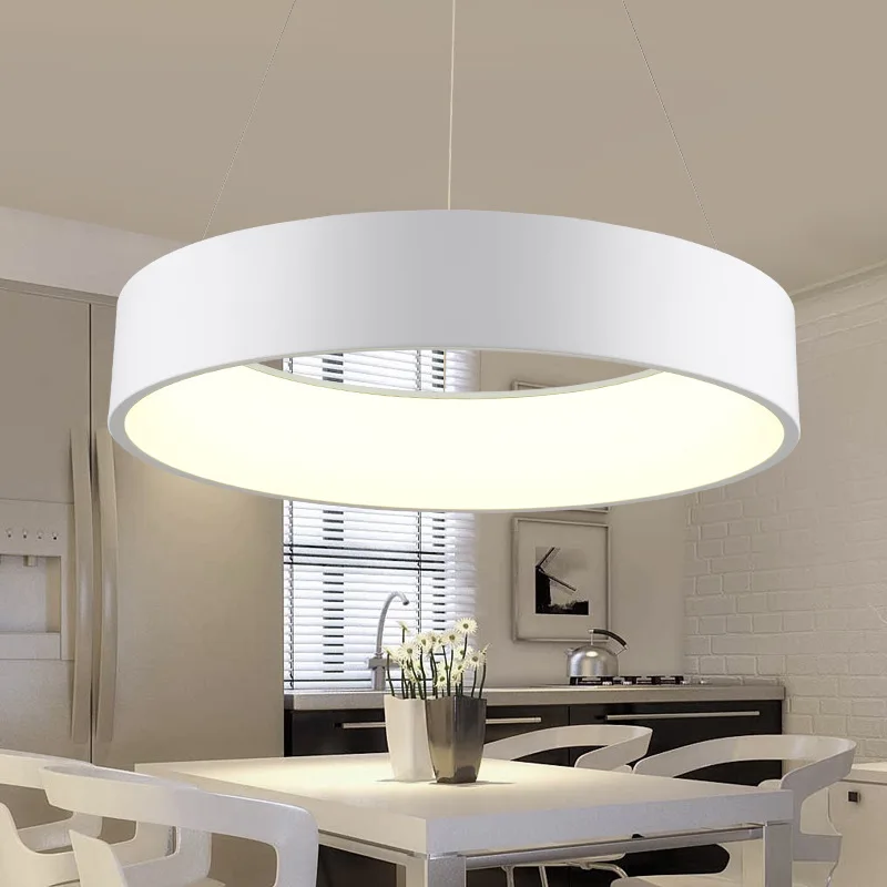

Modern Creative chandelier Circle Rings LED lamp use for Bedroom Dining living room White chandeliers LED Chip AC220V lustre