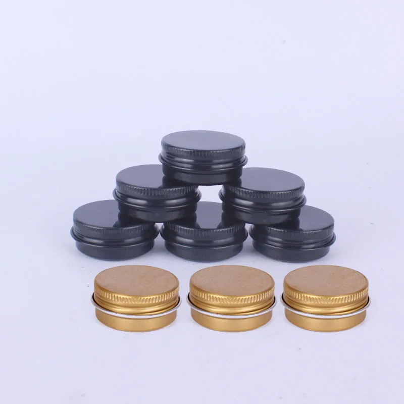 Черные и золотые контейнеры алюминиевая пустая Косметическая Серебряная