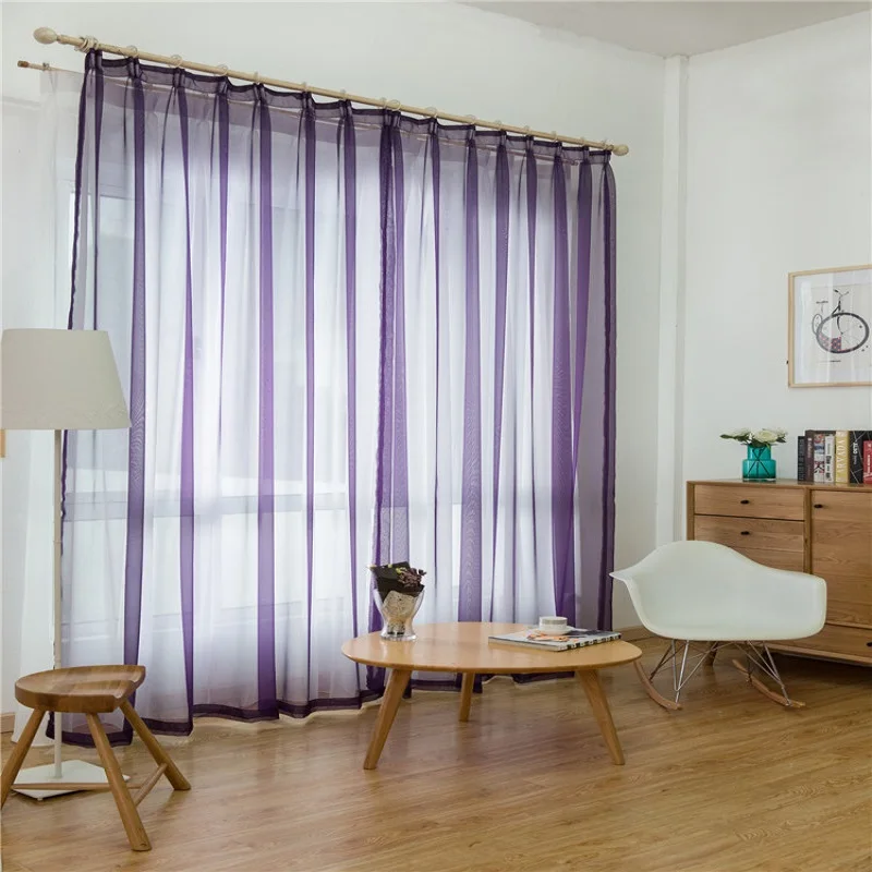 Черные однотонные тюль занавески для гостиной модные прозрачные ткань