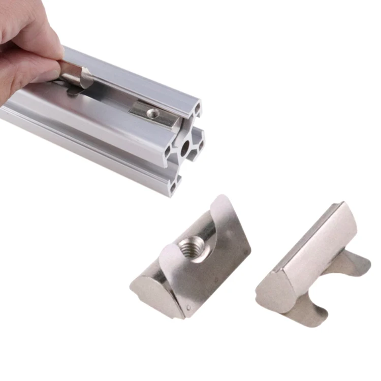 

10pcs 30/40 Half round nut M8 shrapnel nut block elastic nut EU standard 30/40 series Aluminum Profile Accessories