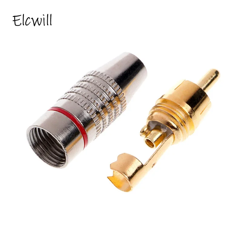 AV RCA Male Connector Solderless Head Adapter Non Solder Plug for Video CCTV Camera Security Wholesale