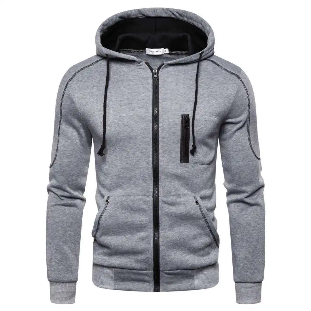 

2021 Men's Zip Jacket Hoodie Coat Casual Sweatshirt Men's Sportswear Fashion Jacket Men's Fall/Winter Add a woolen hoodie
