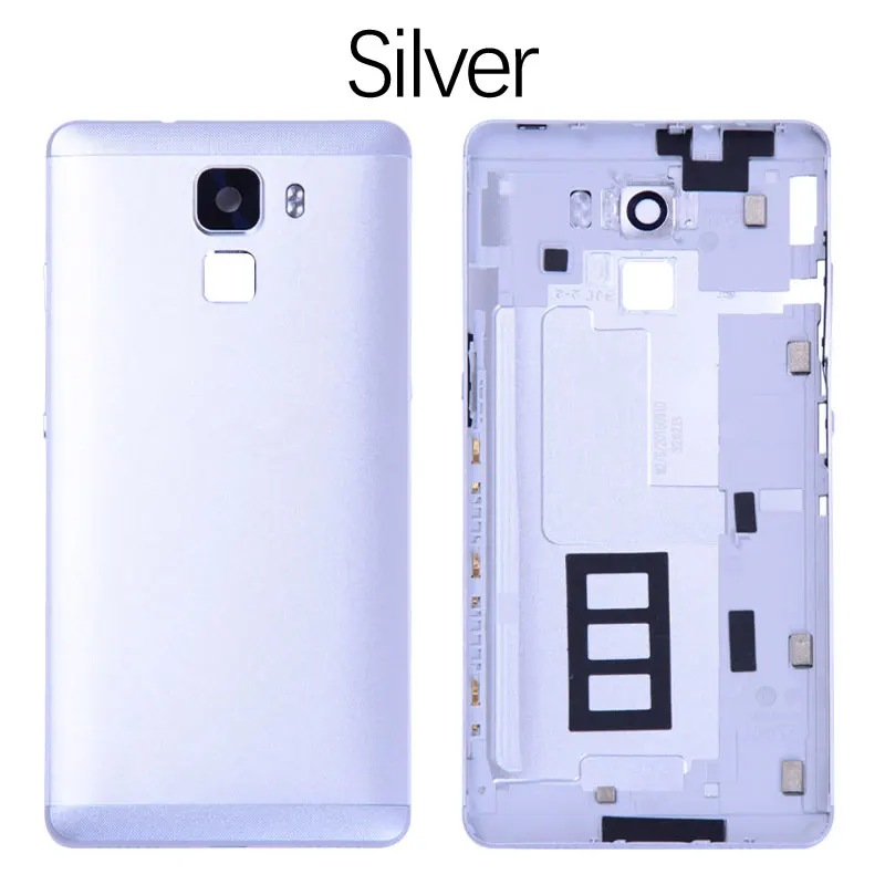 Silver Оригинальная задняя панель корпуса для huawei Honor 7 задняя крышка батарейный отсек с объективом камеры кнопка включения громкости запасные части - Цвет: Silver